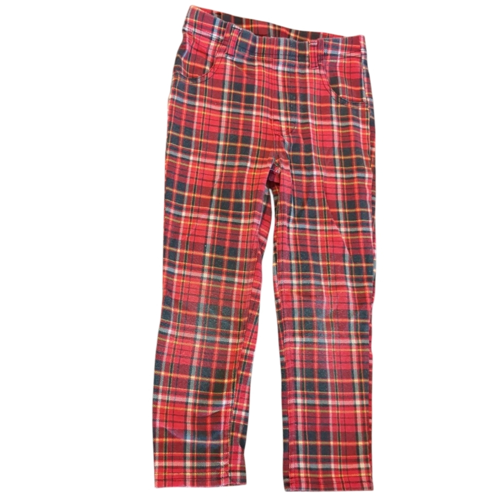 🍁2/$7🍁 GARANIMALS Red Black White Yellow Plaid Pull On Pants